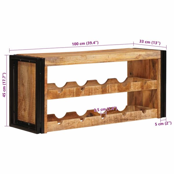 Vinställ Brun 100 x 45 x 33 cm Solid Grov Mangoträ