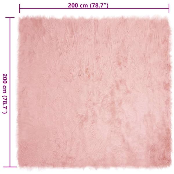 Fuskfäll matta TAFALLA Rosa 200 x 200 cm Polyester