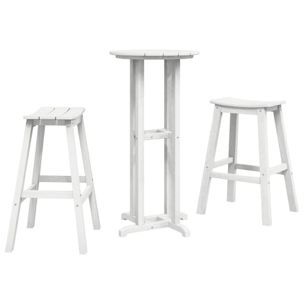 Trädgårds Bar Set 3 pcs Vit HDPE