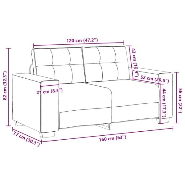 Loveseat soffa mörkgrå 160x77x82 cm sammet