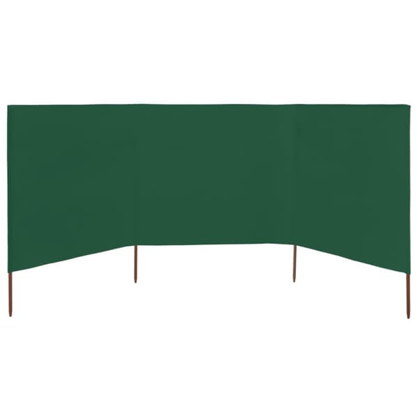 Vindskydd 3 paneler tyg 400x160 cm grön