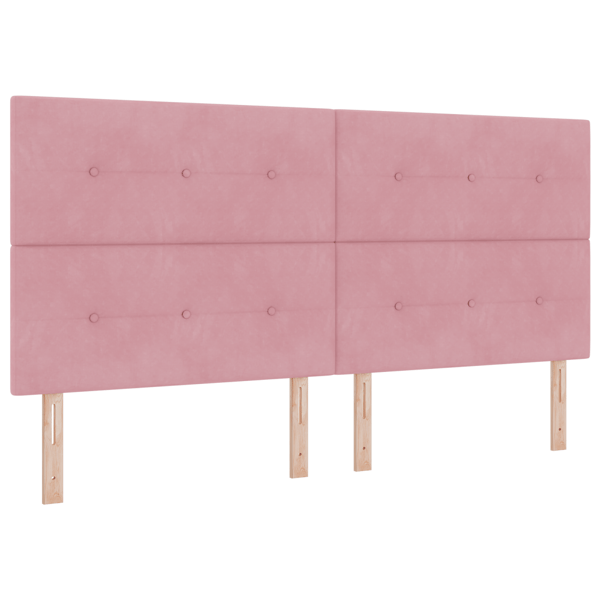 Bäddfjäder med LED-ljusslingor Rosa 200 x 200 cm Sammet