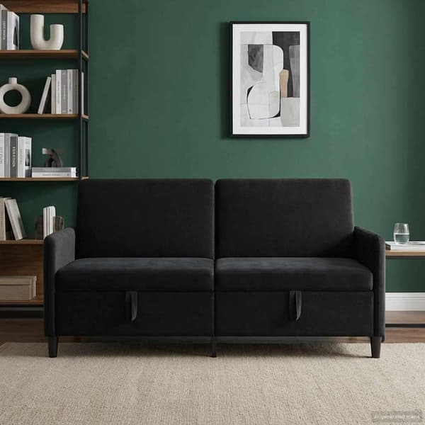 Soffa med förvaring Svart 172 x 78 x 87 cm Polyester