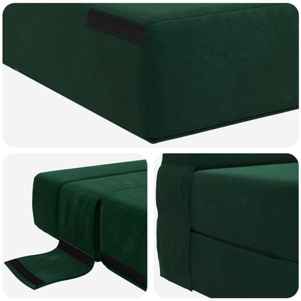Fällsoffa säng Mörkgrön 190 x 70 x 15 cm Sammet