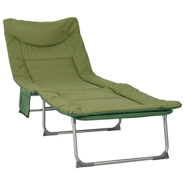 Hopfällbar solstol med kudde 2 pcs Mörkgrön