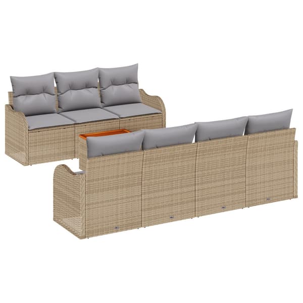 Trädgårdsoffset 8 pcs Beige och Ljusgrå konstrotting