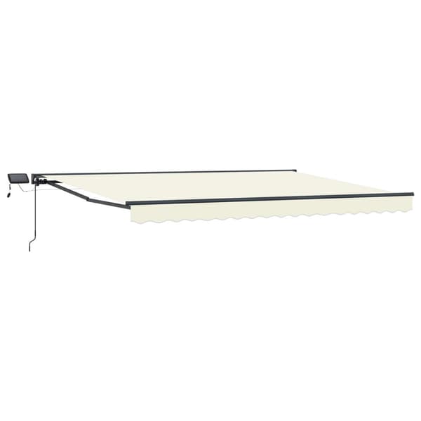 Manuell markisram med LED-lampor Kräm 4,5 × 3,5 m