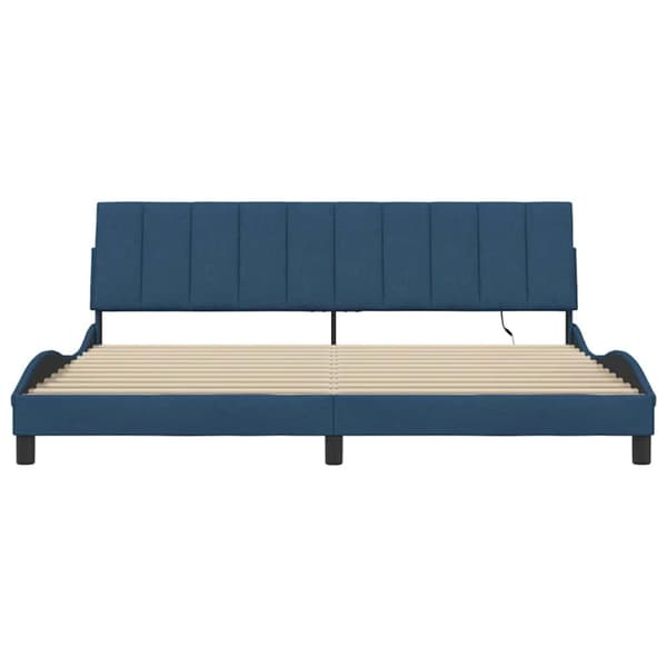Bed Frame without Mattress "Hanko" Blue 200x200cm Fabric