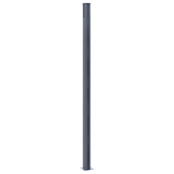Staketstolpar 2 st mörkgrå 185 cm aluminium