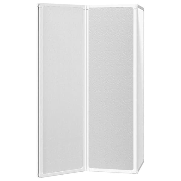 Duschvägg vikbar Vit 3-paneler 141x132 cm