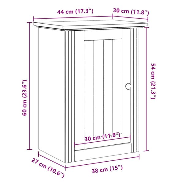 Väggmonterat badrumsskåp BODO vit 44x30x60 cm