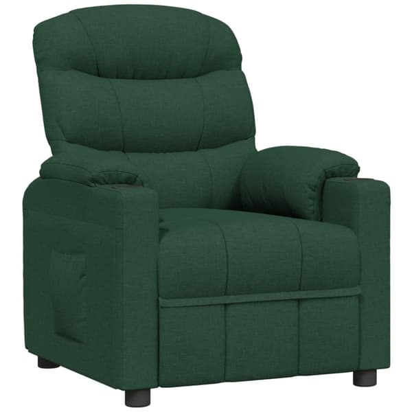 Reclinerfåtölj mörkgrön tyg