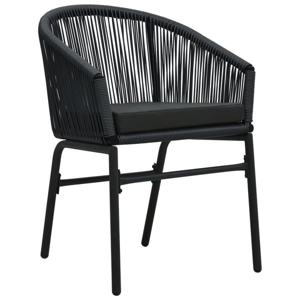 Trädgårdsmöbelset 9 pcs Svart Pulverlackerat stål
