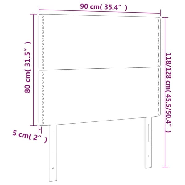 Sänggavel mörkgrå 90x5x118/128 cm sammet