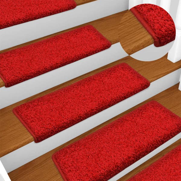 Trappmattor 30 st 65x21x4 cm röda rektangulära kanter