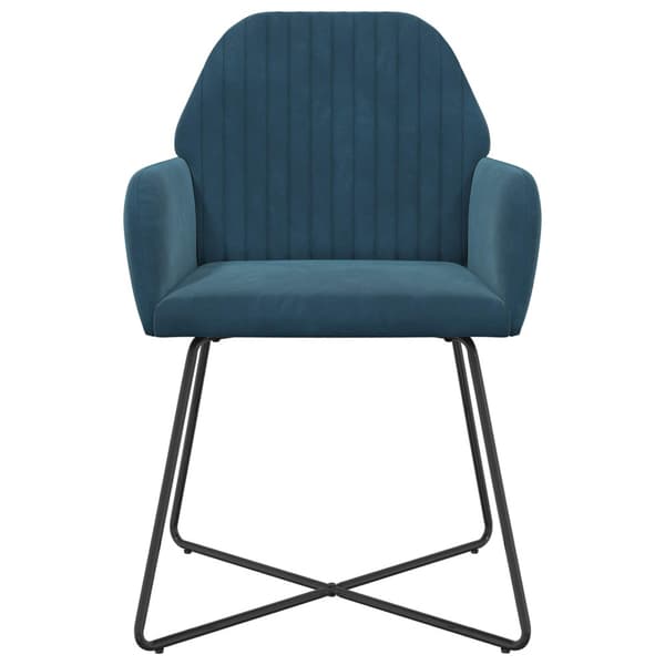 Matstolar 4 pcs Sammet Blå 55 x 50 x 84 cm