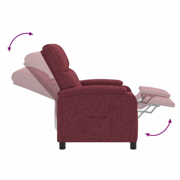 Recliner Vinröd Tyg