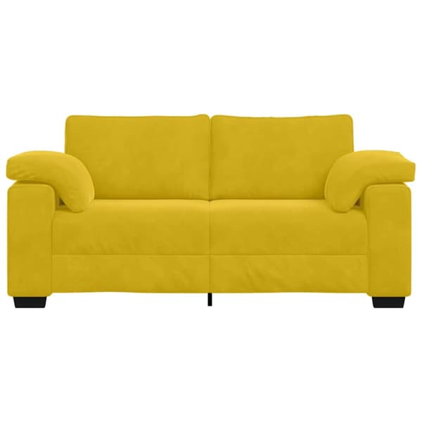 Tvåsitssoffa gul 180x77x82 cm sammet