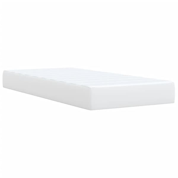 Ramsäng med madrass vit 100x200 cm konstläder