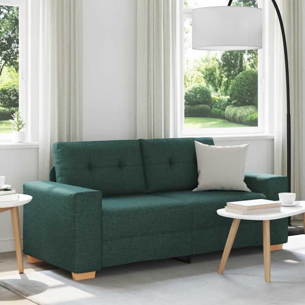 Tvåsitssoffa mörkgrön 180x77x82 cm tyg