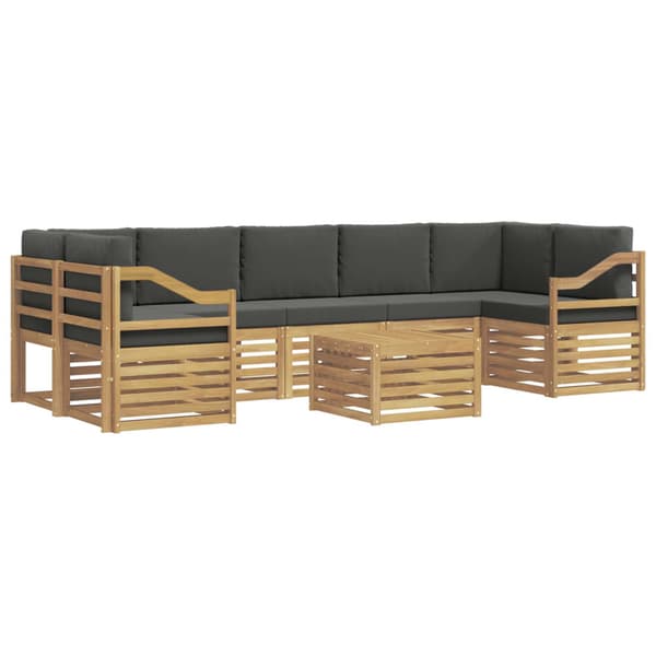 Utomhussoffset med kudde 8 pcs Vit och antracit Polyester