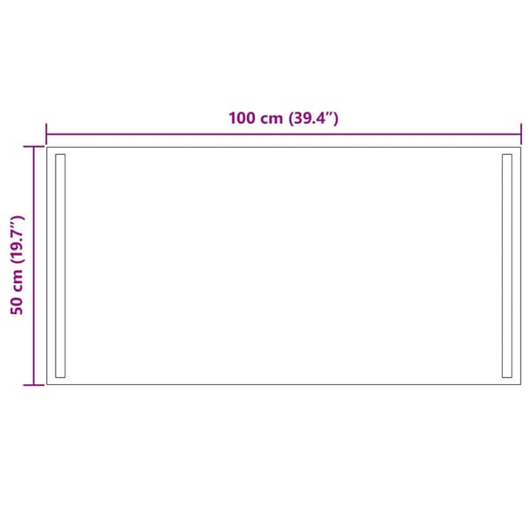LED Badrumsspegel Transparent 100 x 50 cm härdat glas