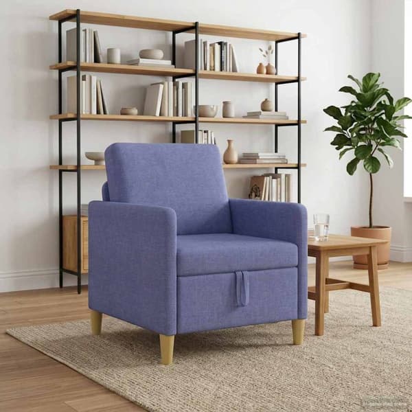 Soffa med förvaring Jeansblå 72 x 78 x 87 cm Polyester