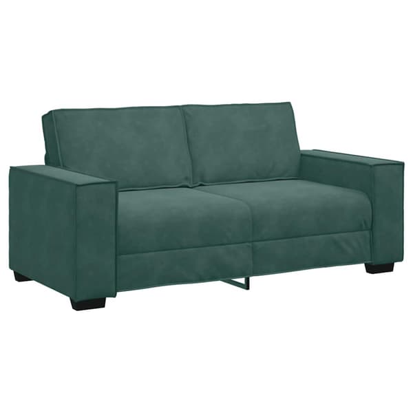 Soffa 2-sits mörkgrön 180x78x84 cm sammet