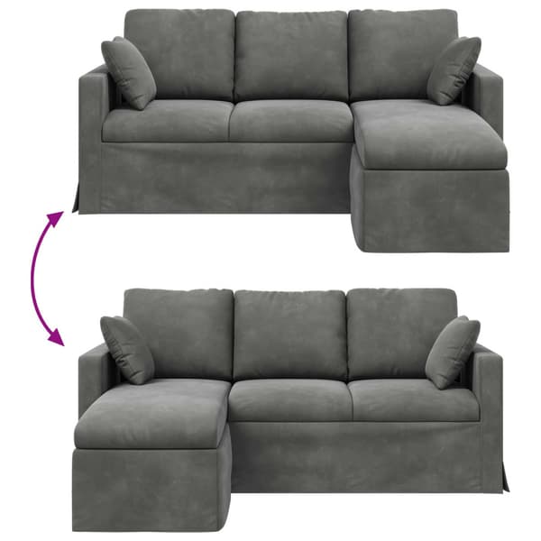 Soffa Mörkgrå 178 x 134 x 80 cm Sammet