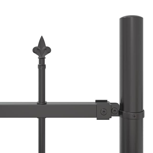 Trädgårdsstängsel 7 pcs Grå 170 x 165 cm Pulverlackerat stål