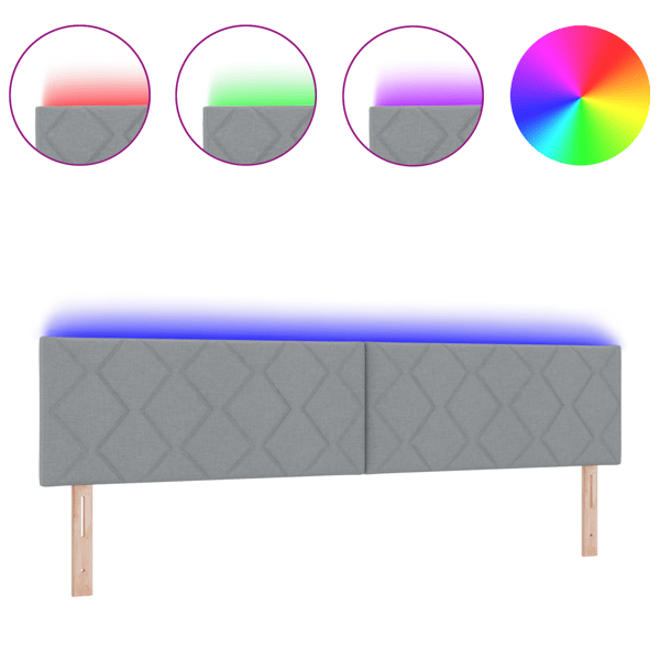 LED huvuddyna Ljusgrå tyg