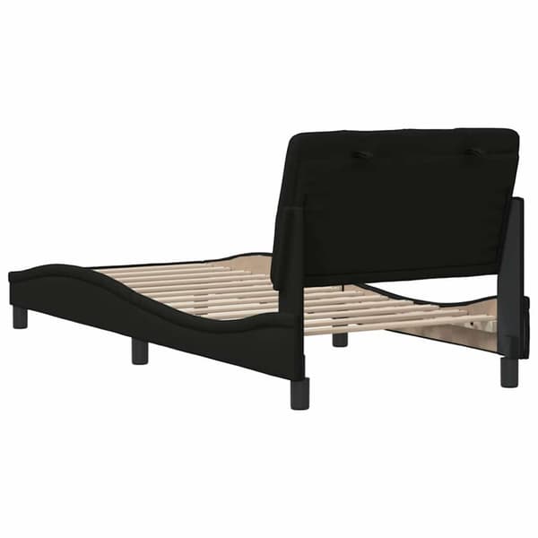 Bed Frame without Mattress Black 90x200 cm Fabric