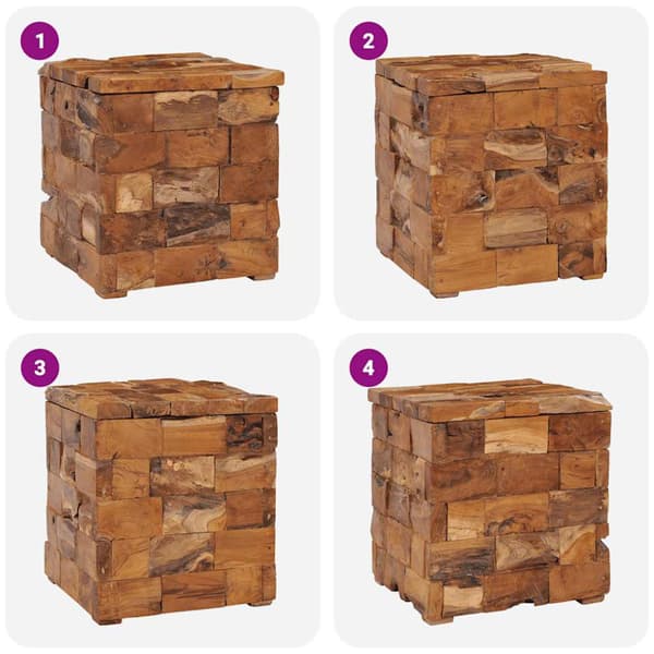 Förvaringspall massiv teak