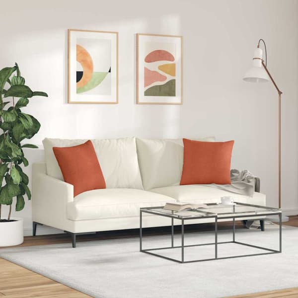Sofakuddar 2 pcs Röd orange 45 x 45 cm Kordread tyg