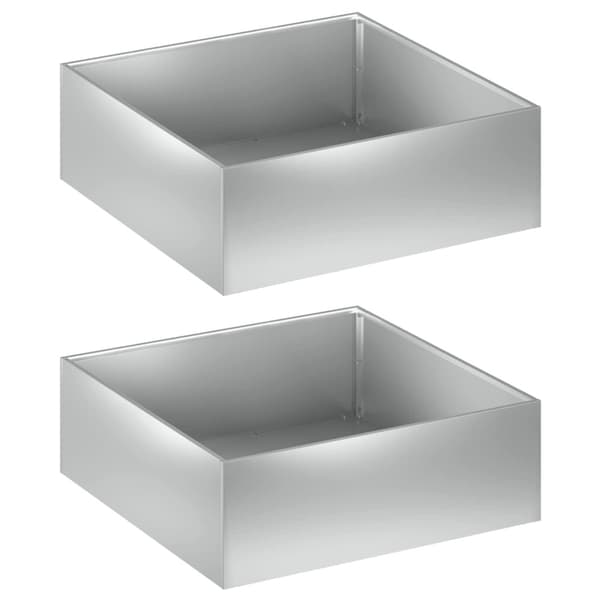 Trädgårdsplanterare 2 st Silver 40 x 40 x 20 cm