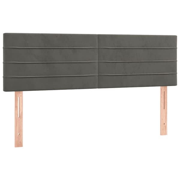 Ramsäng med madrass mörkgrå 140x190 cm sammet