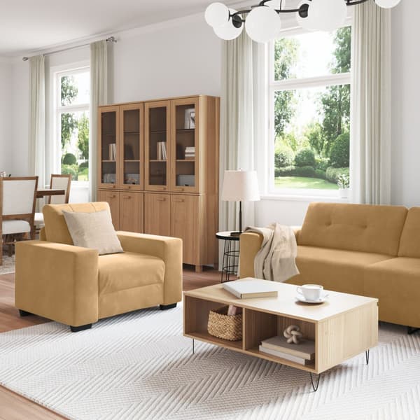 Soffset 3 pcs Brun 221 x 80 x 80 cm Sammet