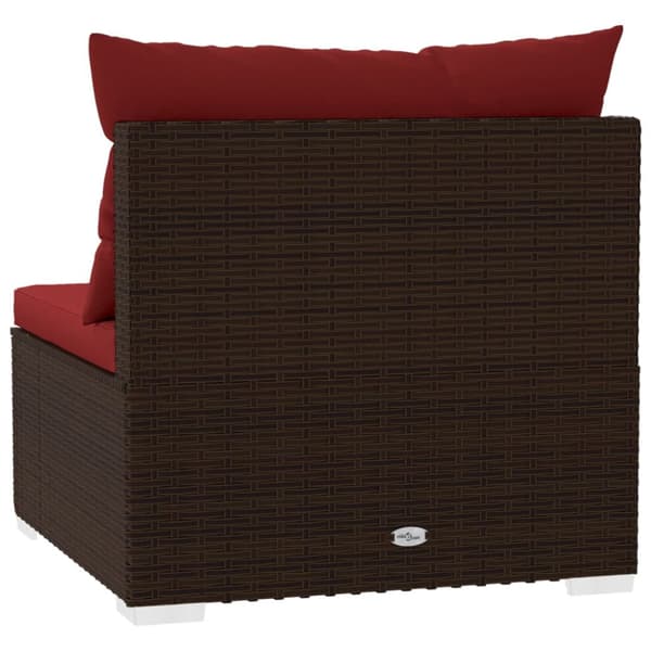 Soffa 4-sits med dynor konstrotting brun
