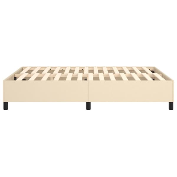 Boxspring-sängram gräddvit 140x200 cm tyg