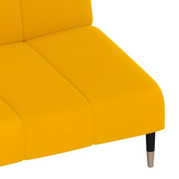 Bäddsoffa 2-sits gul sammet