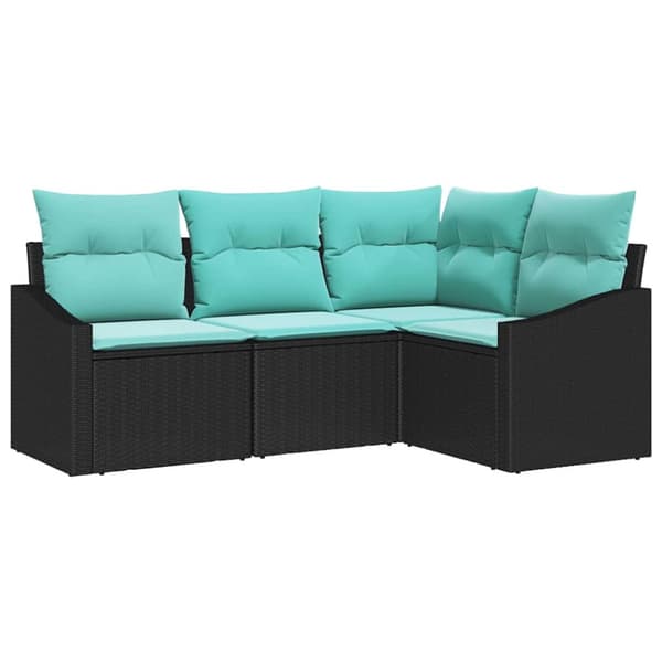 Soffset med kudde 4 pcs Svart konstrotting
