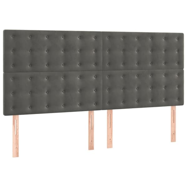Ramsäng med madrass mörkgrå 200x200 cm sammet