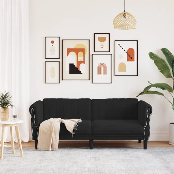Soffa 2-sits svart sammet