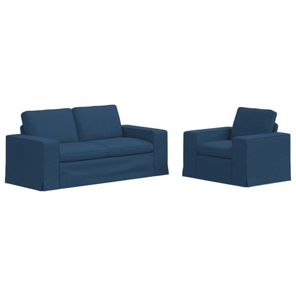 Soffset 2 pcs Blå 182 x 80 x 82 cm tyg