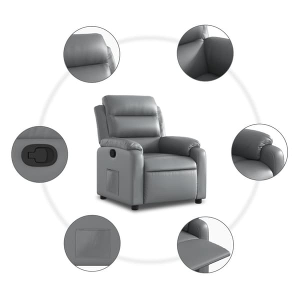 Reclinerfåtölj grå konstläder