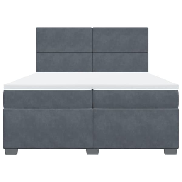 Ramsäng med madrass mörkgrå 200x200 cm sammet