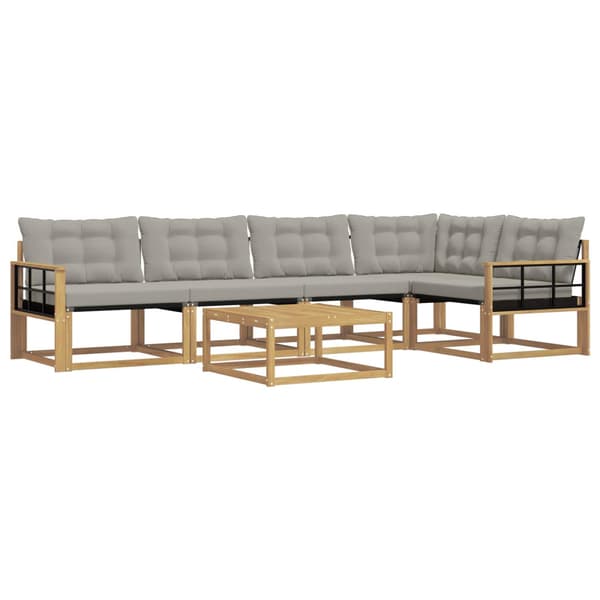 Utomhussoffset 6 pcs Vit och ljusgrå 79 x 79 x 37 cm