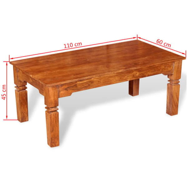 Soffbord massivt trä 110x60x45 cm