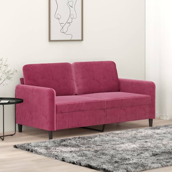 2-sitssoffa vinröd 140 cm sammet