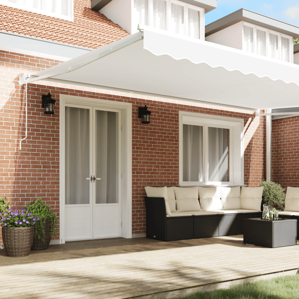 Markis Vit 500 × 300 cm Polyester och metall